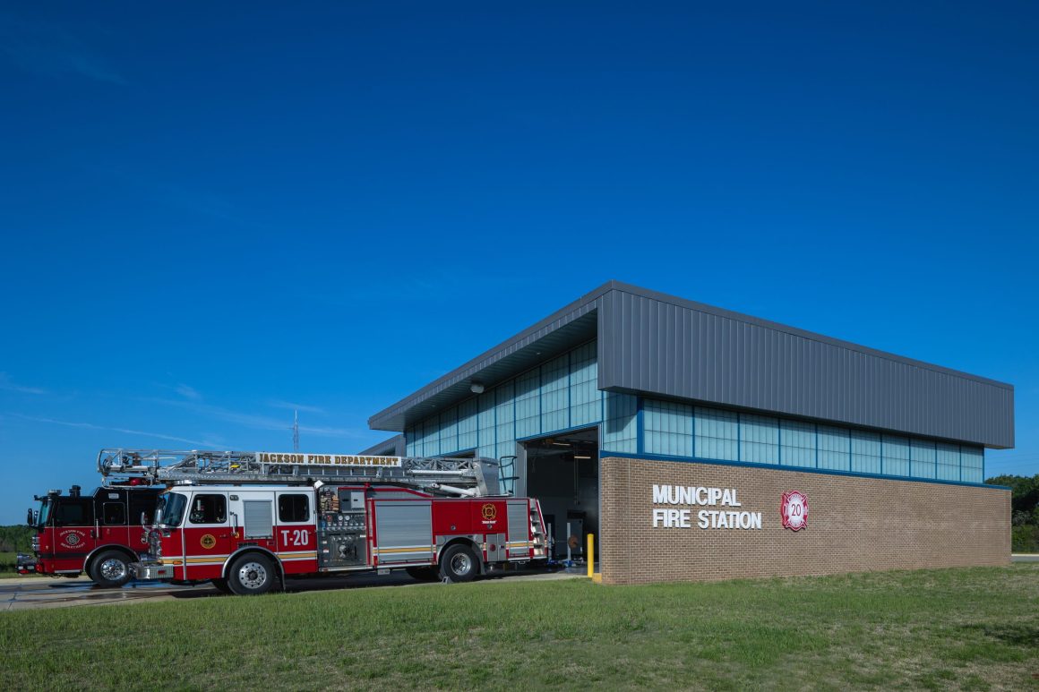 Exterior view at fire station