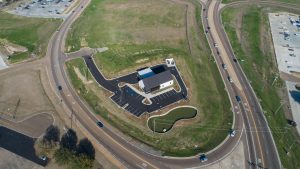 Arial view of bank site